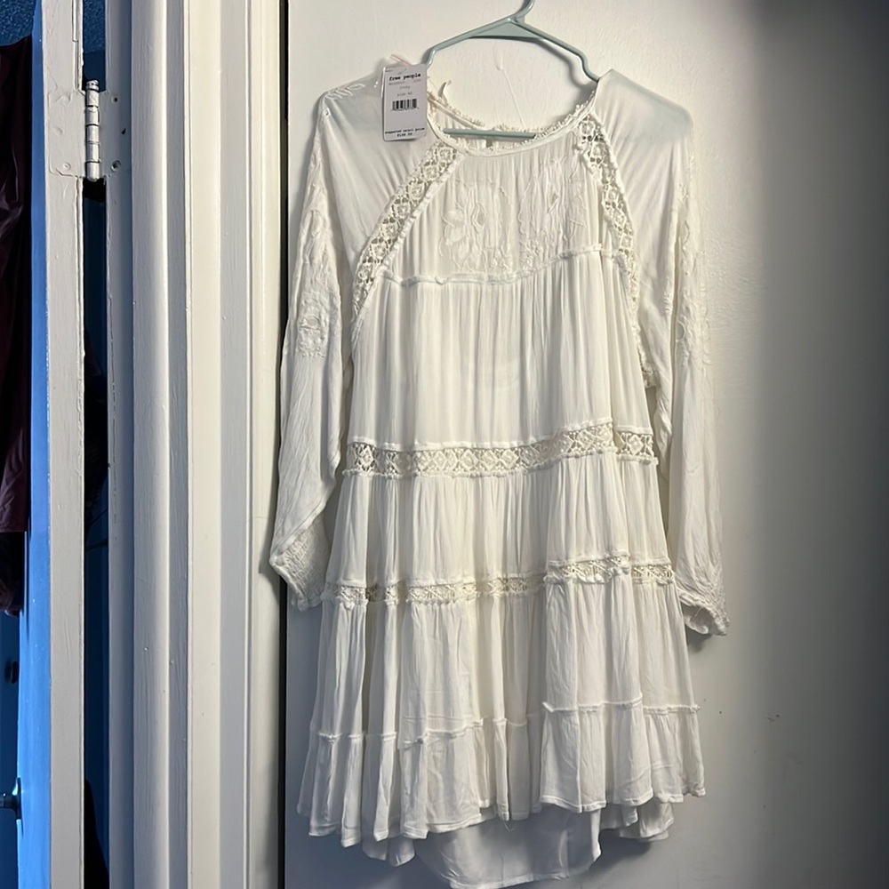 Free people long sleeve white dress